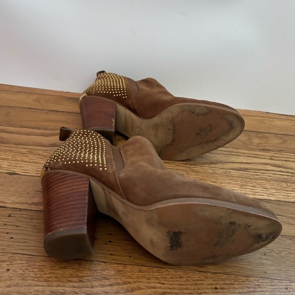 Michael Kors Suede Studded Krista Booties Block Heels 7.5 - Picture 9 of 16